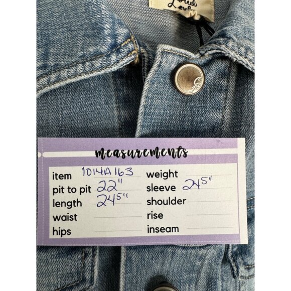 NWT Cosmic Blue Love Medium Denim Jacket Light Wash - Picture 10 of 14
